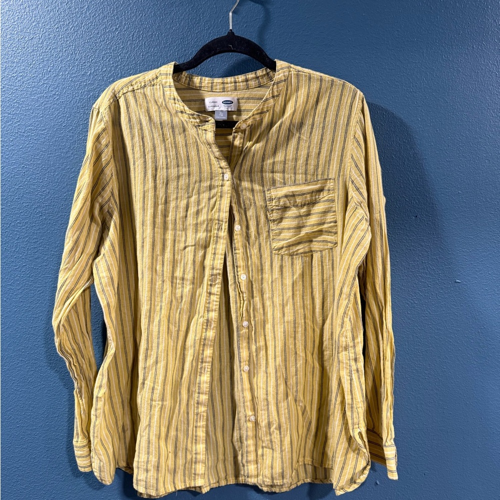 Old Navy Yellow Striped Casual Shirt